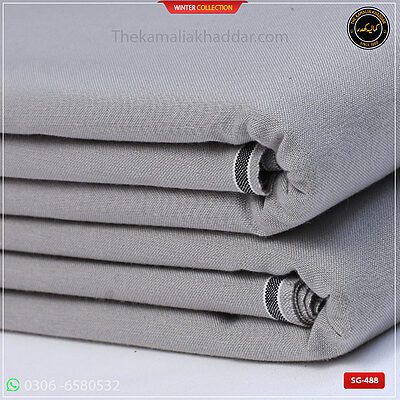 SG-488 Premium Plus Kamalia Khaddar Winter Double Goli in White – Original Kamalia Khaddar winter fabric