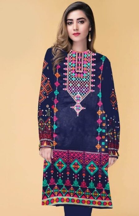 3 Piece Linen Unstitched Suit With Wool Shawl Ladies Winter Suit Latest Collection 12