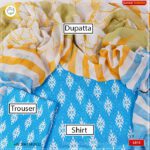 3PC Kamalia Khaddar Ladies Unstitched Printed Lawn Suit | LB13 - Image 2