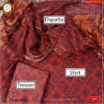 3PC Kamalia Khaddar Ladies Unstitched Printed Lawn Suit | LV21 - Image 2