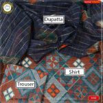 3PC Kamalia Khaddar Ladies Unstitched Printed Lawn Suit | LV22 - Image 2