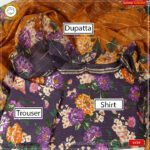 3PC Kamalia Khaddar Ladies Unstitched Printed Lawn Suit | LV24 - Image 2