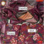 3PC Kamalia Khaddar Ladies Unstitched Printed Lawn Suit | LV27 - Image 2