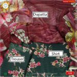 3PC Kamalia Khaddar Ladies Unstitched Printed Lawn Suit | LV28 - Image 2