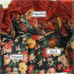 3PC Kamalia Khaddar Ladies Unstitched Printed Lawn Suit | LV29 - Image 2