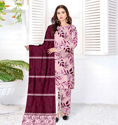 Bana Dora Kamalia Khaddar Ladies Unstitched Printed Lawn DL-601 fabric