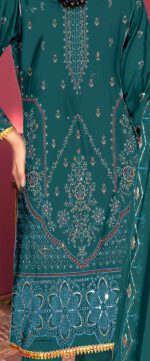 Embroidered Chikankari 3 Piece with Chiffon Dupatta | CK-302 - Image 3