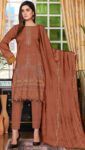 Embroidered Chikankari 3 Piece with Chiffon Dupatta | CK-303