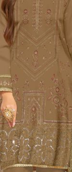 Embroidered Chikankari 3 Piece with Chiffon Dupatta | CK-304 - Image 3