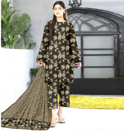 Bana Dora Kamalia Khaddar Ladies Unstitched Printed Lawn DL-602 fabric
