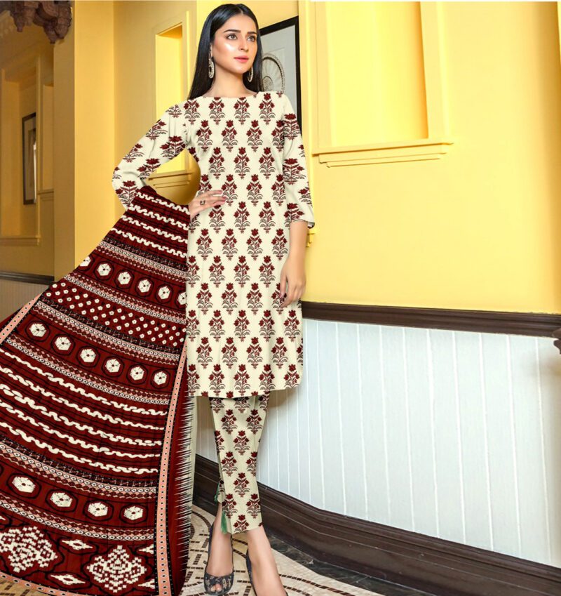 Bana Dora Kamalia Khaddar Ladies Unstitched Printed Lawn | DL-603