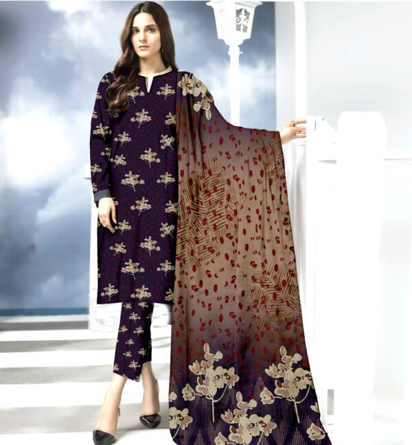 Bana Dora Kamalia Khaddar Ladies Unstitched Printed Lawn | DL-606