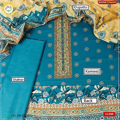 3PC Kamalia Khaddar Ladies Unstitched Printed Lawn Suit | LL-509