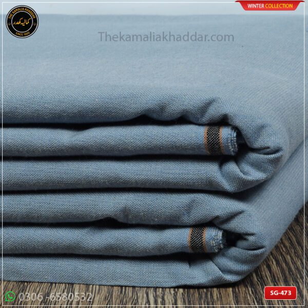 SG-473 Premium Plus Kamalia Khaddar Winter Double Goli in White – Original Kamalia Khaddar winter fabric