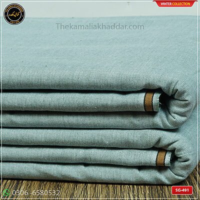 SG-491 Premium Plus Kamalia Khaddar Winter Double Goli in White – Original Kamalia Khaddar winter fabric