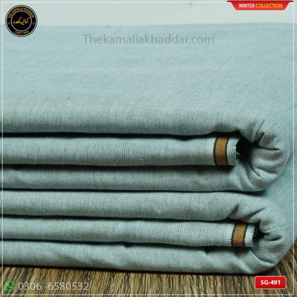 SG-491 Premium Plus Kamalia Khaddar Winter Double Goli in White – Original Kamalia Khaddar winter fabric