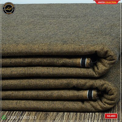 SG-493 Premium Plus Kamalia Khaddar Winter Double Goli in White – Original Kamalia Khaddar winter fabric
