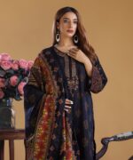 Unstitched Digital Printed Dhanak 3PC Suit | Kamalia Khaddar | 42 - Image 2