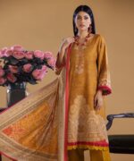 Unstitched Digital Printed Dhanak 3PC Suit | Kamalia Khaddar | 44 - Image 2