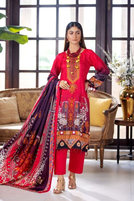 3PC Unstitched Digital Printed Linen Suit | Kamalia Khaddar | 45