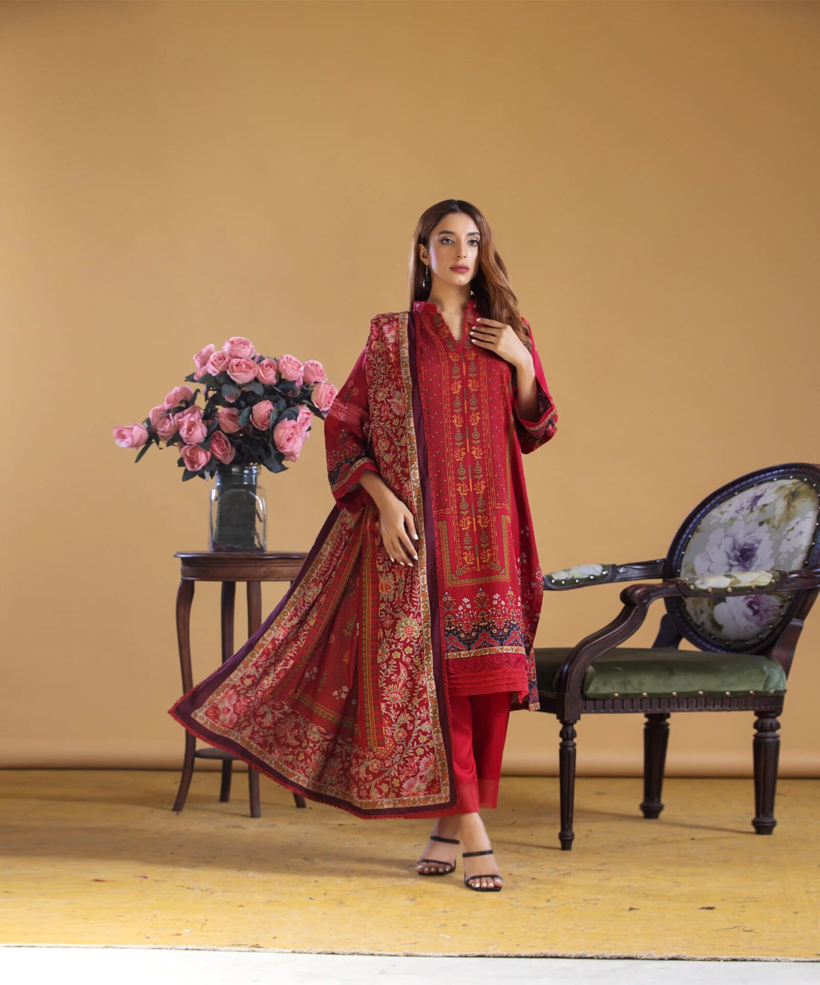 46_4_1 3PC Unstitched Digital Printed Linen Suit | Kamalia Khaddar Winter Collection