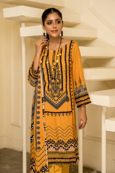 3PC Unstitched Digital Printed Linen Suit | Kamalia Khaddar | 52
