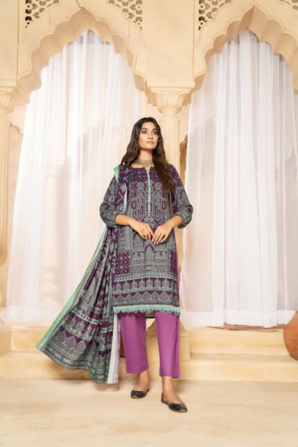3PC Unstitched Digital Printed Linen Suit | Kamalia Khaddar | 58