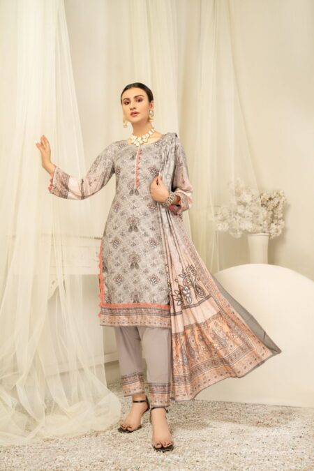 3PC Unstitched Digital Printed Linen Suit | Kamalia Khaddar | 66