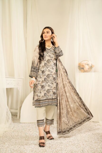3PC Unstitched Digital Printed Linen Suit | Kamalia Khaddar | 69