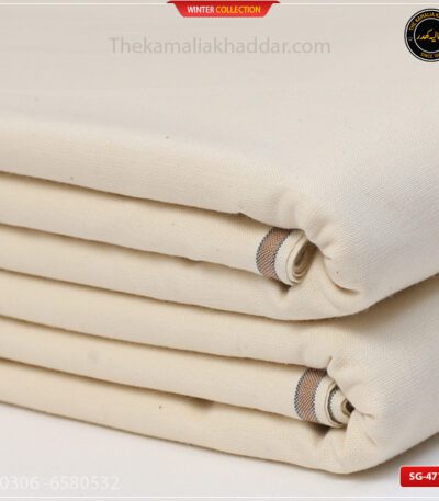 SG-477 Premium Plus Kamalia Khaddar Winter Double Goli in White – Original Kamalia Khaddar winter fabric