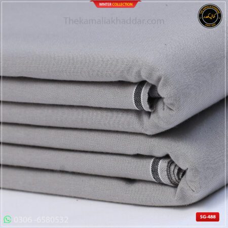 SG-488 Premium Plus Kamalia Khaddar Winter Double Goli in White – Original Kamalia Khaddar winter fabric