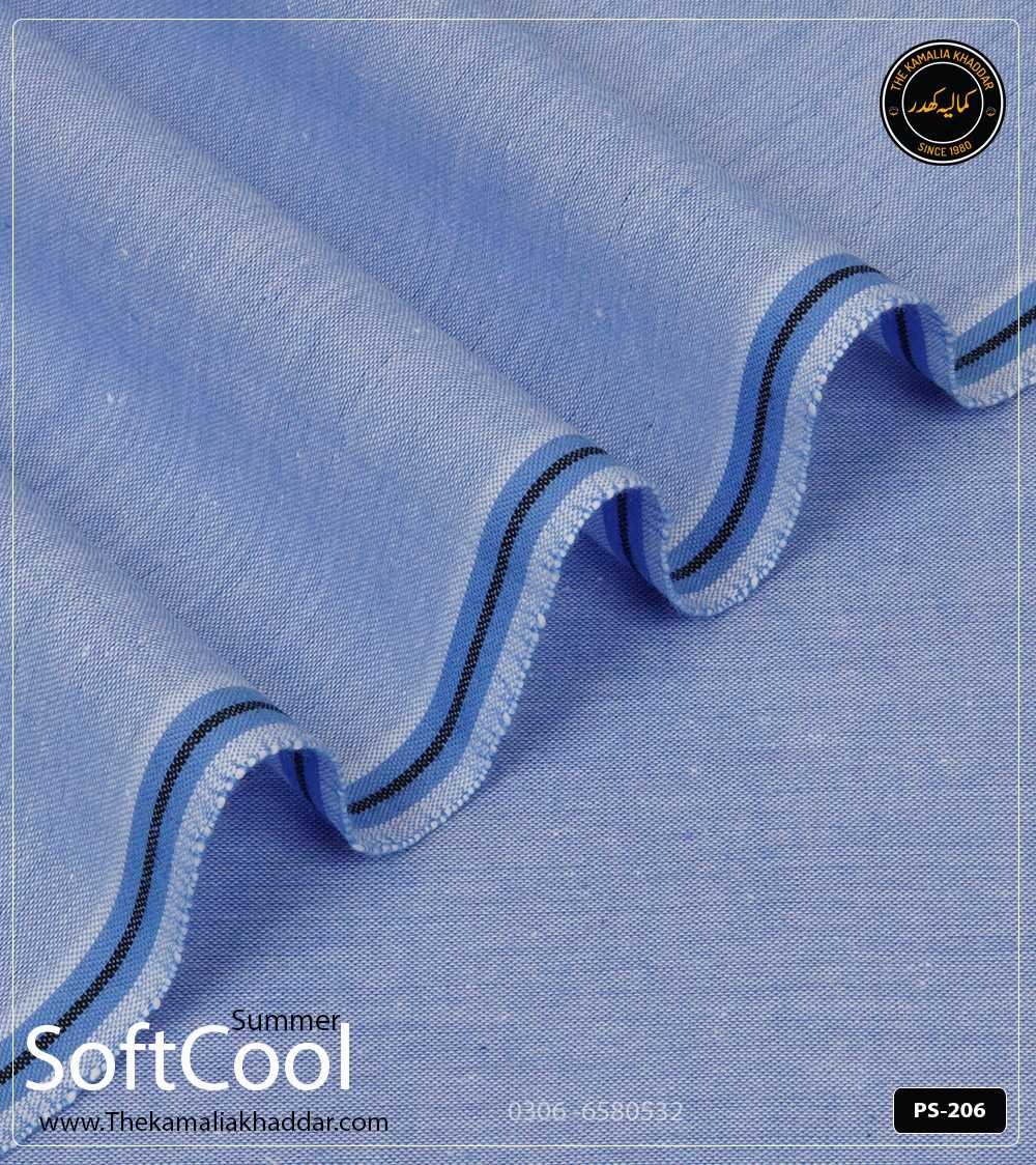 Premium Kamalia Khaddar Summer Collection | Sky Blue | PS-206 Kamalia Khaddar Summer Collection – Premium Kamalia Khaddar Fabric, 100% Cotton, Non-Chemicalized, Vibrant Colors, Unstitched Kamaliya Khaddar Cloth