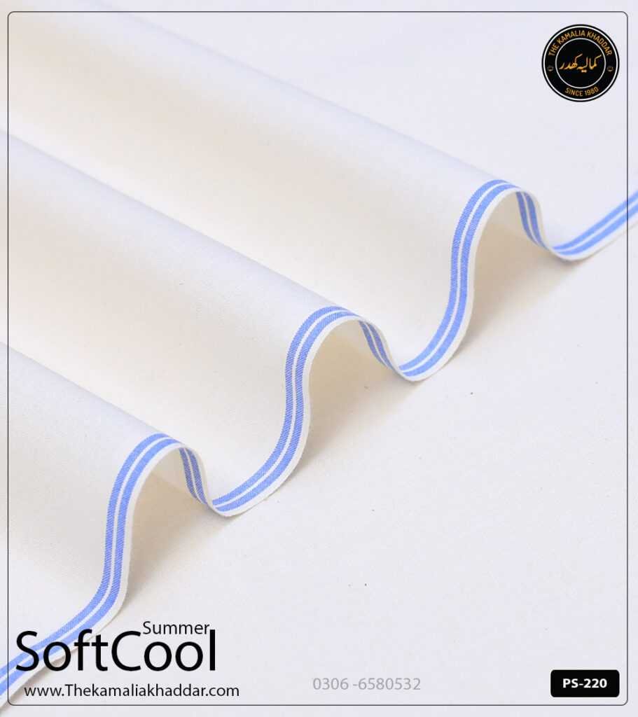 Premium Cream Kamalia Khaddar Summer Collection PS-220 - Authentic Handloom Soft Fabric