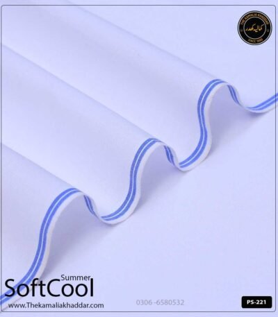 Premium White Kamalia Khaddar Summer Collection PS-221 - Pure Handloom Breathable Fabric