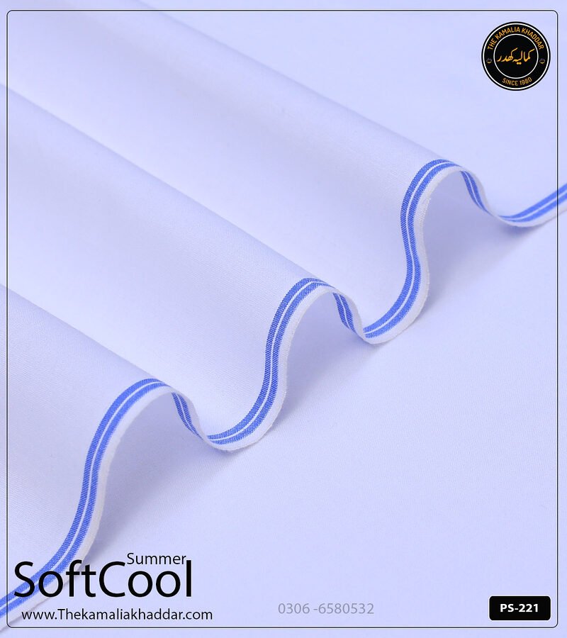 Premium White Kamalia Khaddar Summer Collection PS-221 - Pure Handloom Breathable Fabric