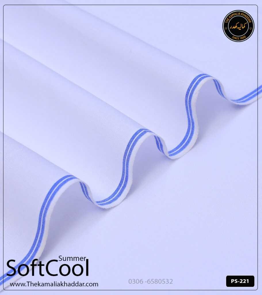 Premium White Kamalia Khaddar Summer Collection PS-221 - Pure Handloom Breathable Fabric