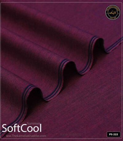 Premium Maroon Kamalia Khaddar Summer Collection PS-222 - Deep Red Handloom Fabric