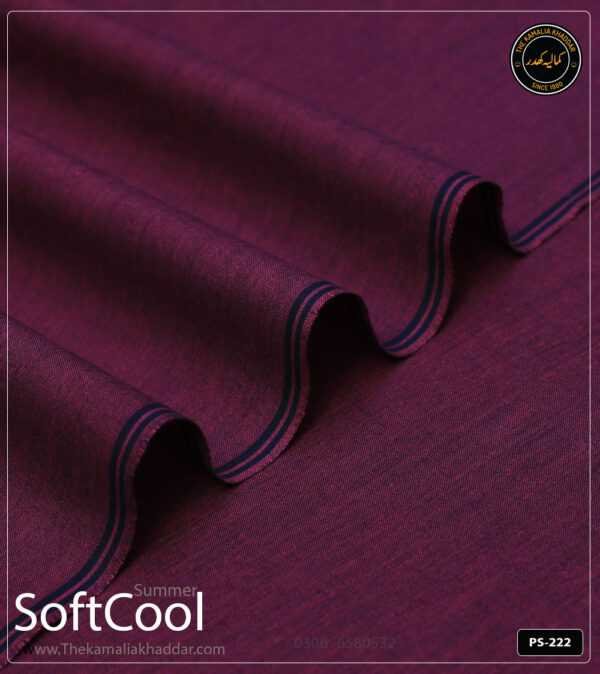 Premium Maroon Kamalia Khaddar Summer Collection PS-222 - Deep Red Handloom Fabric