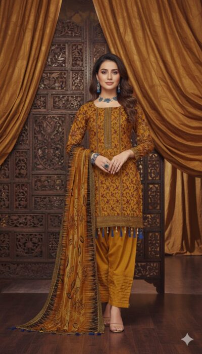 3PC Printed Lawn Suit for Ladies - Unstitched Summer Collection II-308 by Kamalia Khaddar