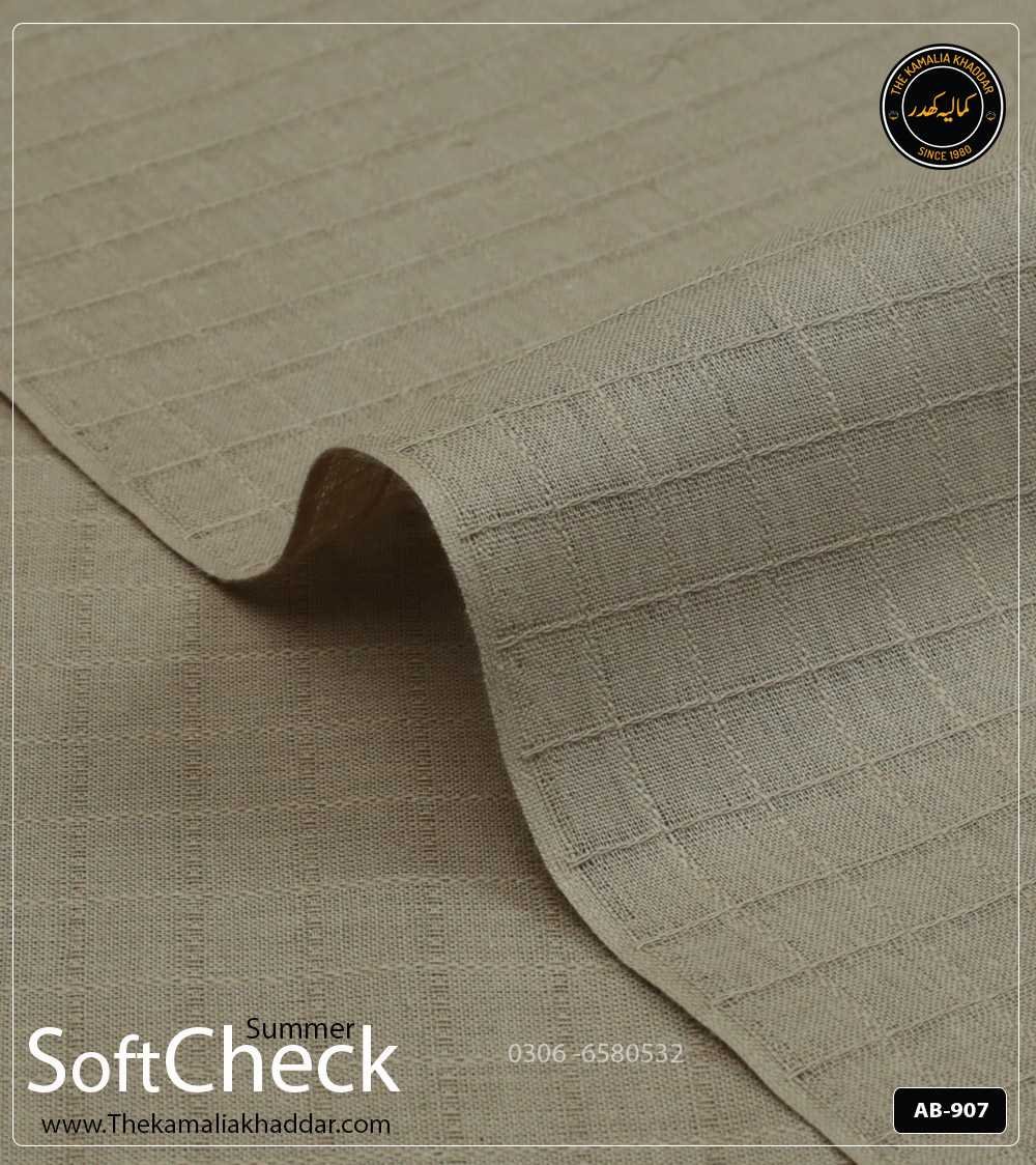 SOFT-CHECK-KAMALIA-KAMALIA-KHADDAR-SUMMER-COLLECTION-AB-907 Soft Check Kamalia Khaddar Summer Collection | AB-907 - Image 1