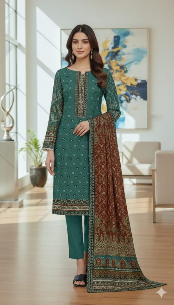 3PC Printed Lawn Suit for Ladies by Kamalia Khaddar – Unstitched Summer Collection II-304