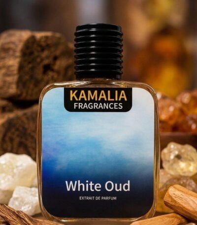 White Oud Long Lasting Extrait de Parfum by Kamalia Fragrances - Luxury Glass Spray Bottle