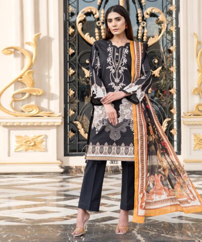 3PC Printed Lawn Suit for Ladies - Unstitched Summer Collection D#2202 by Kamalia Khaddar