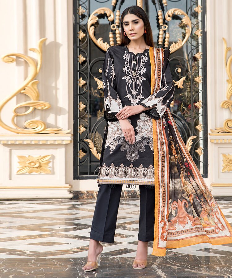 3PC Printed Lawn Suit for Ladies - Unstitched Summer Collection D#2202 by Kamalia Khaddar