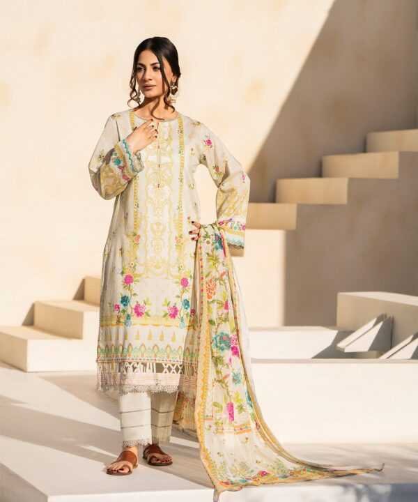 3PC Printed Lawn Suit for Ladies – Unstitched Summer Collection D#2225