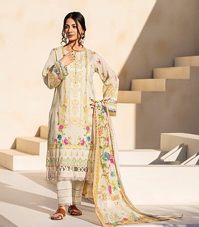 3PC Printed Lawn Suit for Ladies - Unstitched Summer Collection D#2225 by Kamalia Khaddar