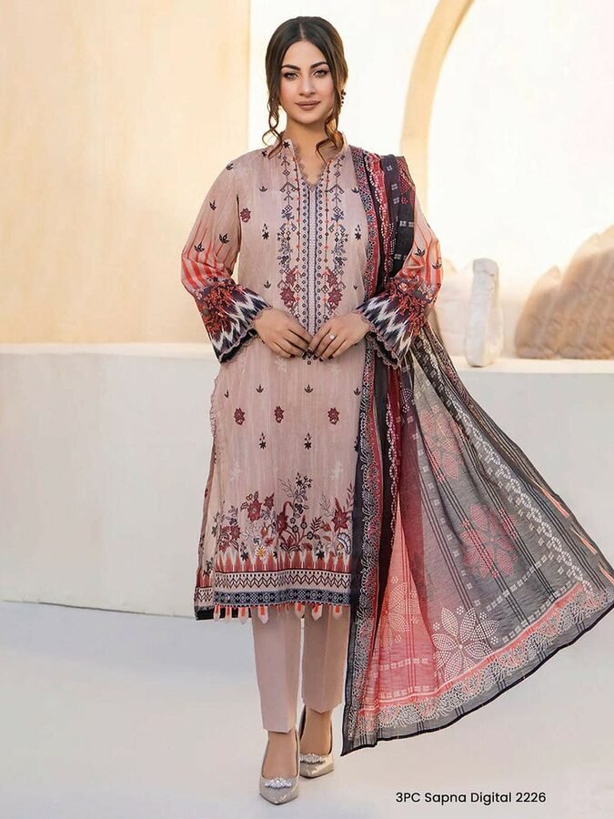 3PC Printed Lawn Suit for Ladies - Unstitched Summer Collection D#2226 by Kamalia Khaddar
