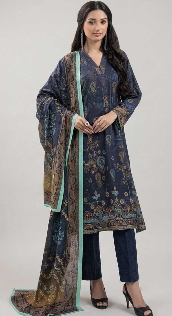 3PC Printed Lawn Suit for Ladies – Unstitched Summer Collection D#2242