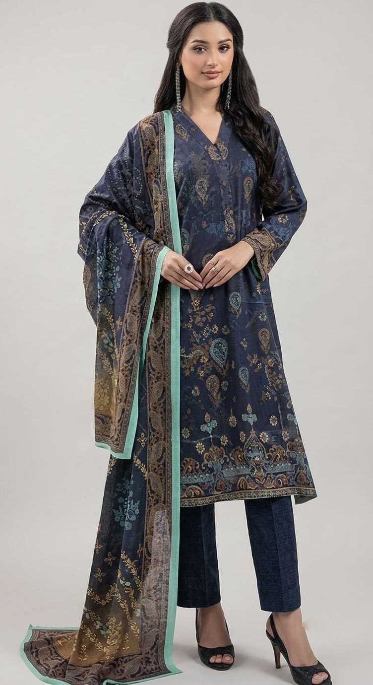 WhatsApp Image 2026-07-02 at 5.03.18 PM 3PC Printed Lawn Suit for Ladies – Unstitched Summer Collection D#2242 - Image 1