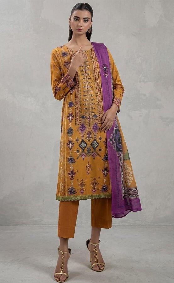 3PC Printed Lawn Suit for Ladies - Unstitched Summer Collection D#2244 by Kamalia Khaddar